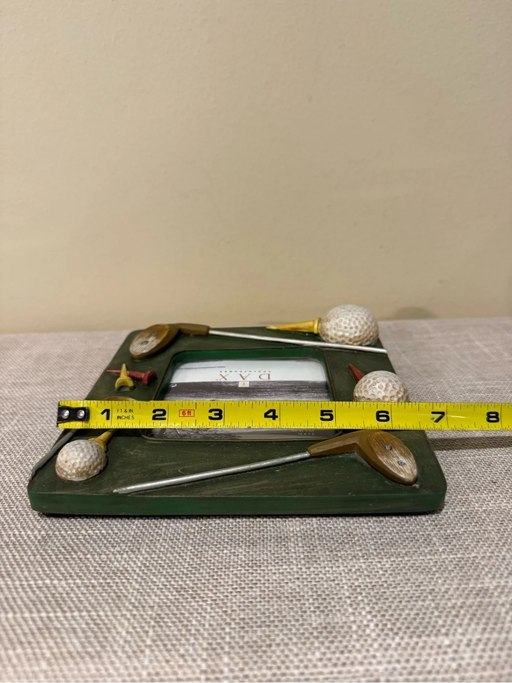 Dax / Connoisseur Frames Golf Photo Frame 4x4 Green Resin Clubs Balls⁠